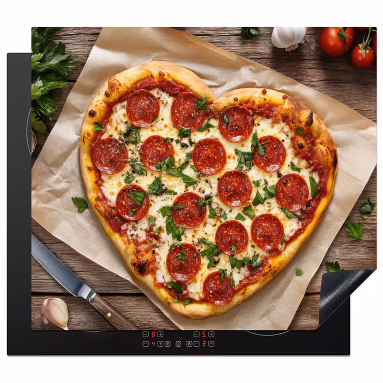 Inductie beschermer - Pizza - Hart - Pepperoni - Tomaat — 1