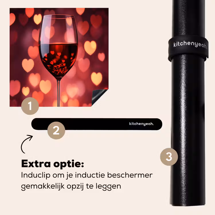 Inductie beschermer - Rood - Wijn - Hartjes — 8