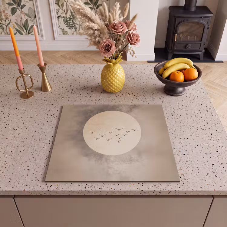 Inductie beschermer - Vogel - Beige - Japandi — 3
