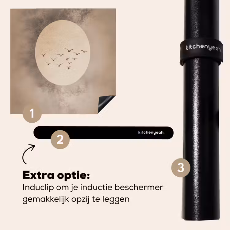 Inductie beschermer - Vogel - Beige - Japandi — 8