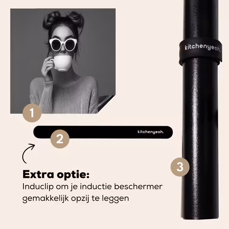 Inductie beschermer - Vrouw - Koffie - Zwart - Wit — 8