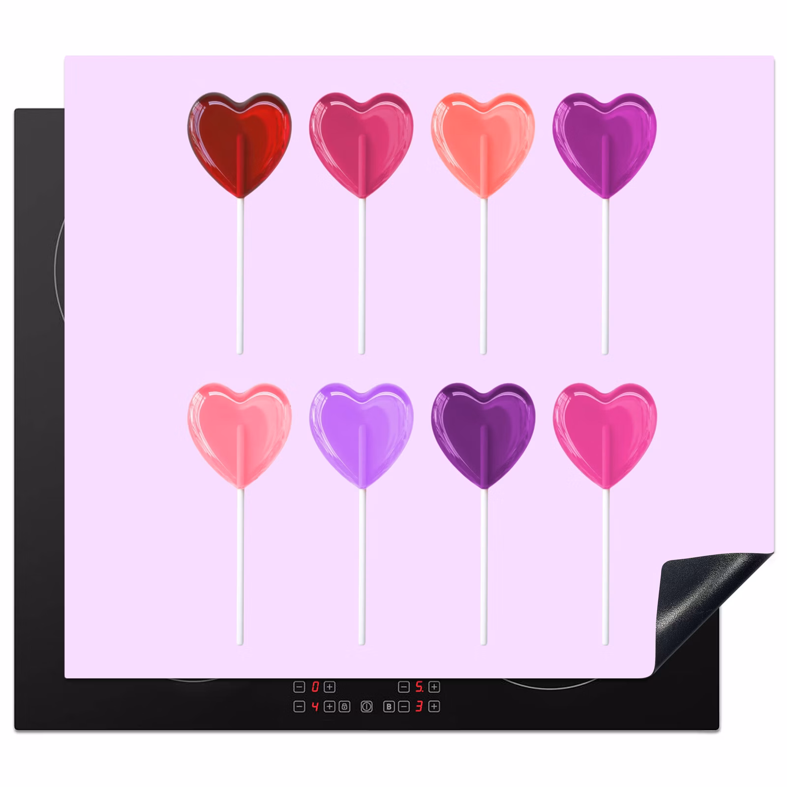 Inductie beschermer - Lolly - Hart - Roze - Snoep — 1