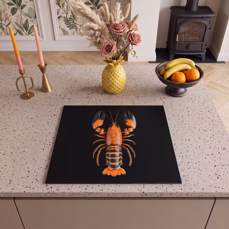 Inductie beschermer - Kreeft - Oranje - Zwart - Modern — 3