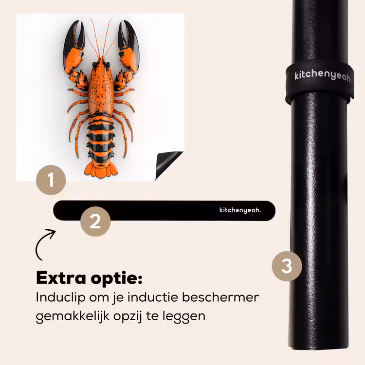 Inductie beschermer - Kreeft - Zwart - Oranje - Wit - Uniek — 8