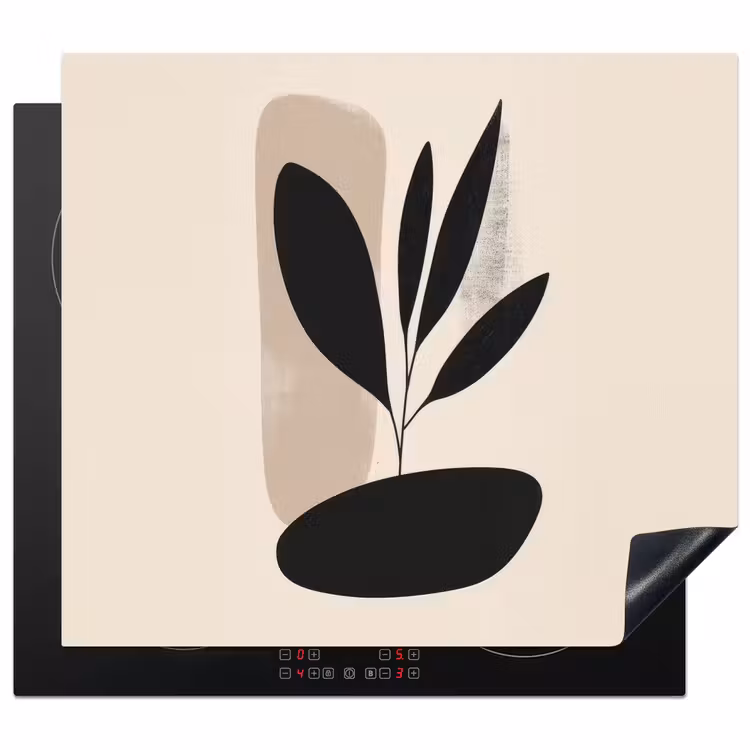 Inductie beschermer - Plant - Beige - Japandi — 1
