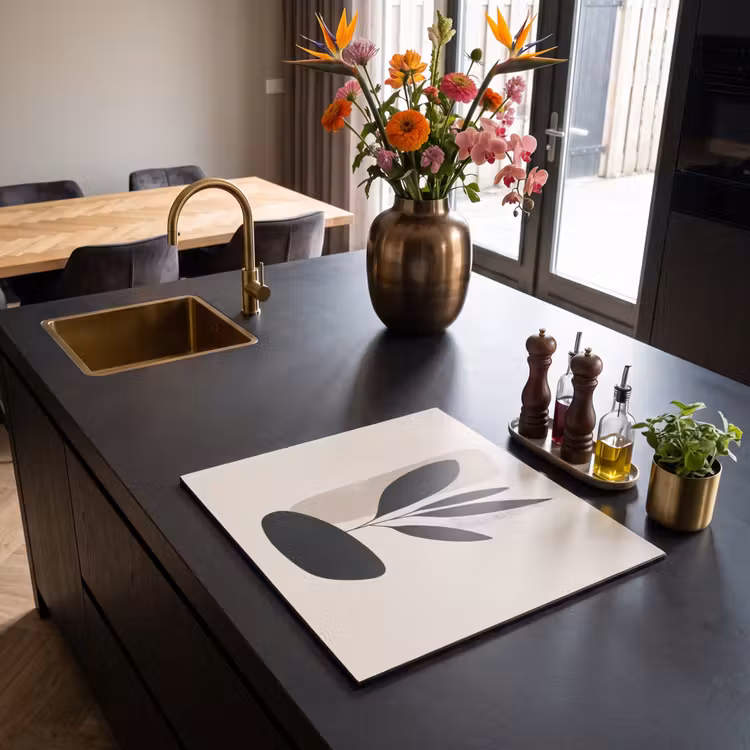 Inductie beschermer - Plant - Beige - Japandi — 2