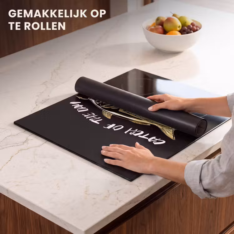 Inductie beschermer - Vis - Zwart - Goud - Tekst — 7