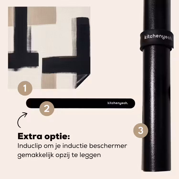 Inductie beschermer - Zwart - Abstract - Japandi — 8