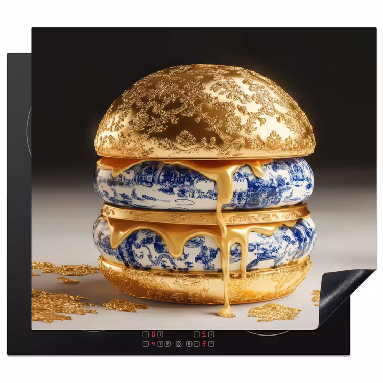 Inductie beschermer - Delftsblauw - Goud - Burger — 1