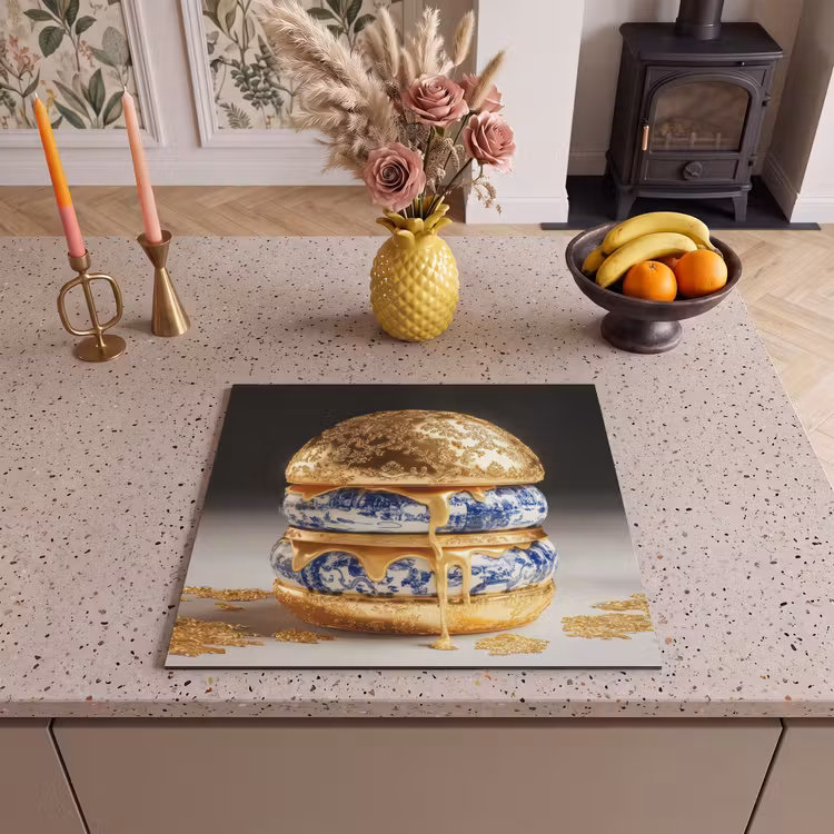 Inductie beschermer - Delftsblauw - Goud - Burger — 3
