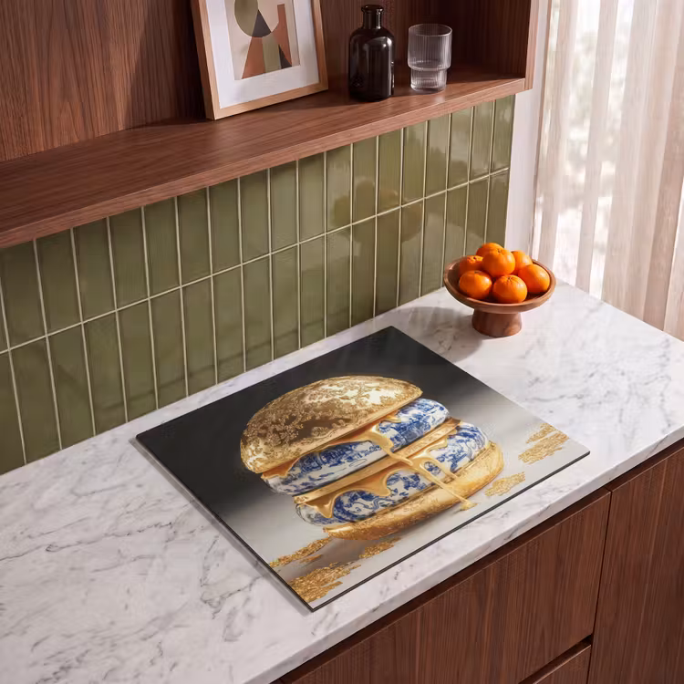 Inductie beschermer - Delftsblauw - Goud - Burger — 4