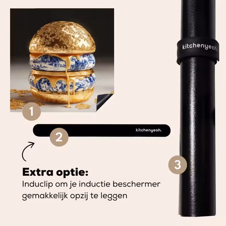 Inductie beschermer - Delftsblauw - Goud - Burger — 8