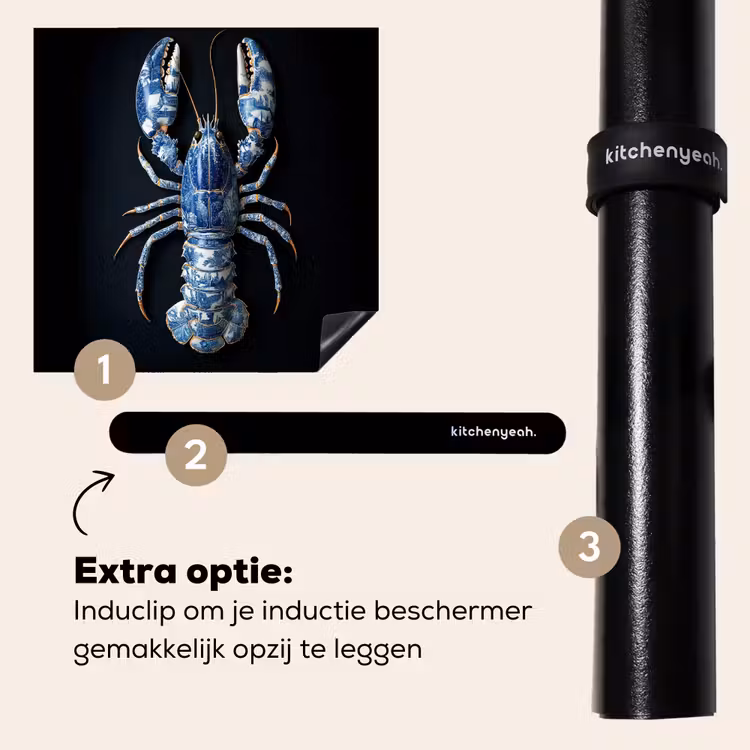 Inductie beschermer - Kreeft - Delftsblauw - Schild - Stoer — 8