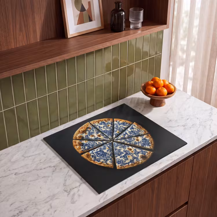 Inductie beschermer - Pizza - Eten - Delftsblauw — 4
