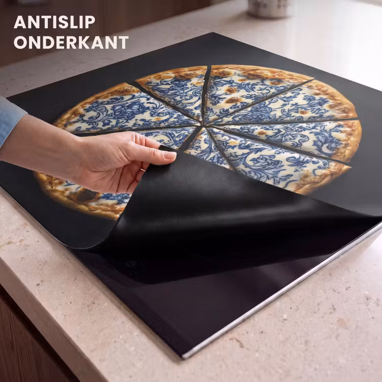 Inductie beschermer - Pizza - Eten - Delftsblauw — 6
