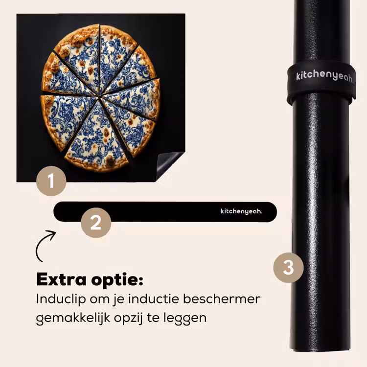 Inductie beschermer - Pizza - Eten - Delftsblauw — 8
