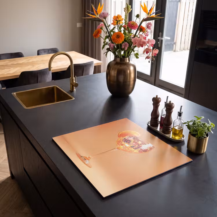 Inductie beschermer - Drank - Oranje - Glitter - Disco — 2