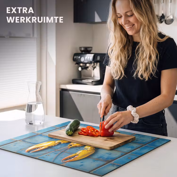 Inductie beschermer - Kreeft - Geel - Blauw - Tegels — 5