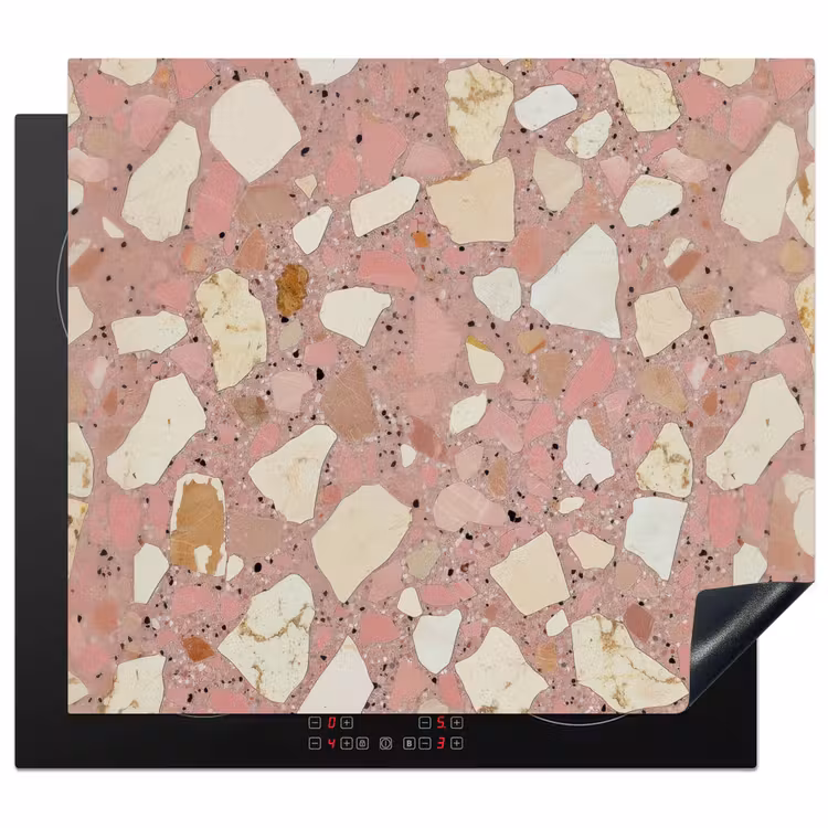 Inductie beschermer - Roze - Decoratie - Stenen - Terrazzo — 1