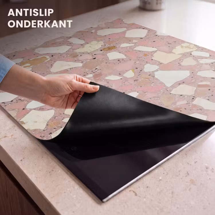 Inductie beschermer - Roze - Decoratie - Stenen - Terrazzo — 6