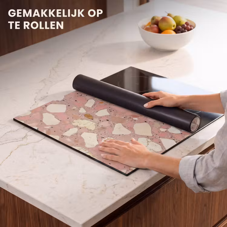 Inductie beschermer - Roze - Decoratie - Stenen - Terrazzo — 7