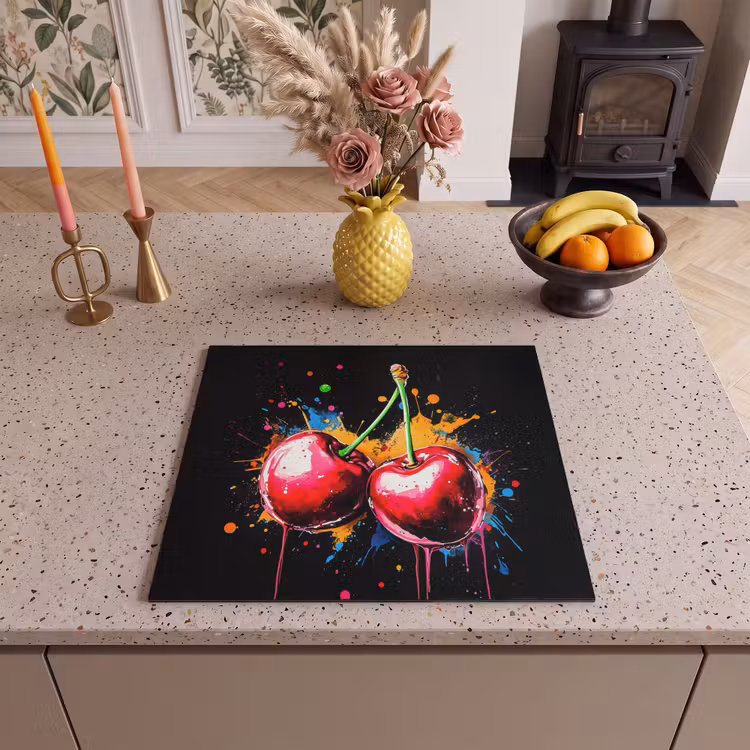 Inductie beschermer - Kersen - Fruit - Graffiti - Verf - Abstract - Modern - Kleurrijk — 3