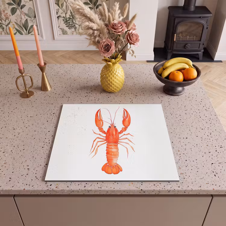 Inductie beschermer - Kreeft - Waterverf - Aquarel - Oranje — 3