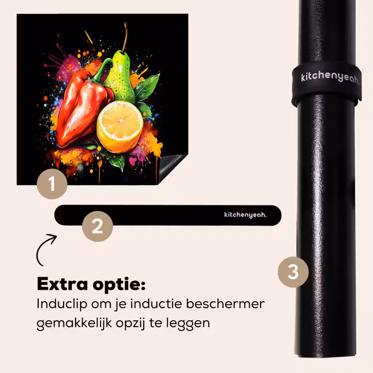 Inductie beschermer - Paprika - Peer - Citroen - Graffiti - Verf - Abstract — 8