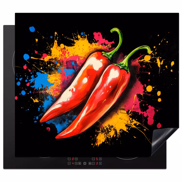 Inductie beschermer - Peper - Graffiti - Verf - Abstract - Modern - Kleurrijk — 1