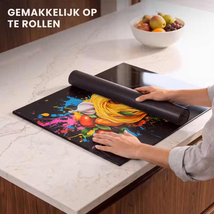 Inductie beschermer - Spaghetti - Graffiti - Verf - Kleurrijk - Eten - Modern — 7