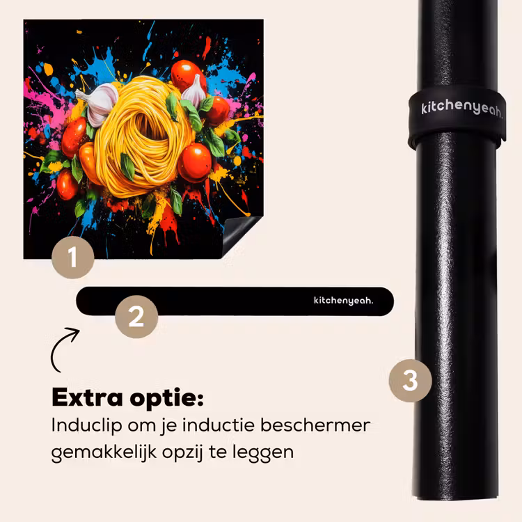 Inductie beschermer - Spaghetti - Graffiti - Verf - Kleurrijk - Eten - Modern — 8