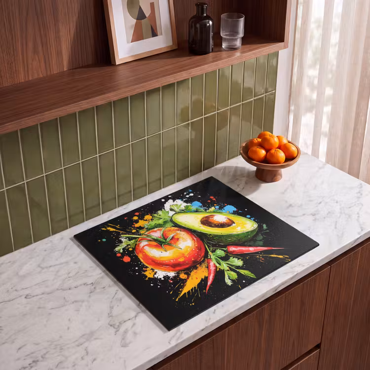 Inductie beschermer - Tomaat - Avocado - Peper - Graffiti - Verf - Modern — 4