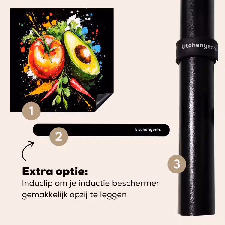 Inductie beschermer - Tomaat - Avocado - Peper - Graffiti - Verf - Modern — 8