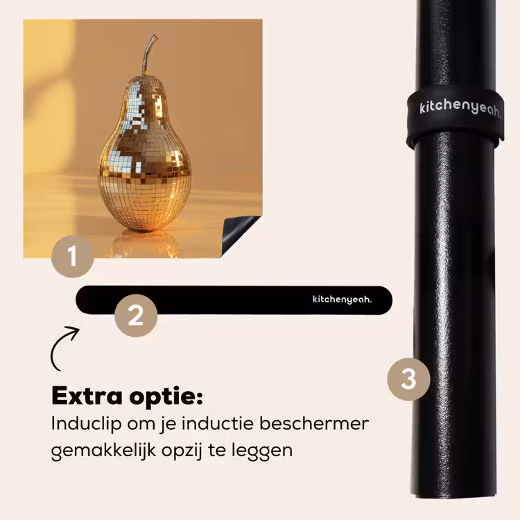 Inductie beschermer - Goud - Disco - Glitter - Peer — 8