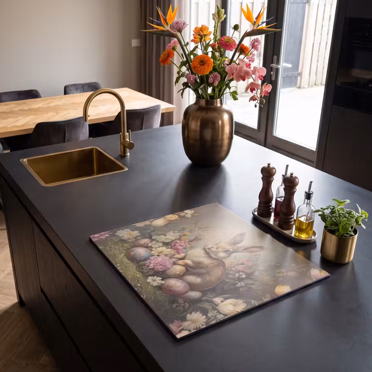 Inductie beschermer - Haas - Stilleven - Bloemen — 2