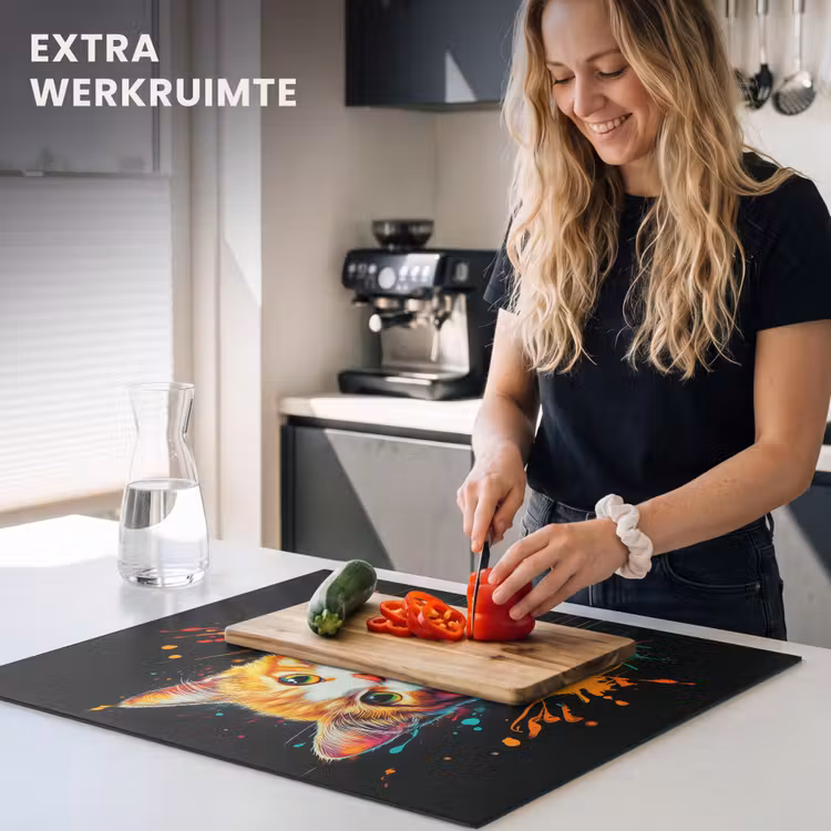 Inductie beschermer - Kat - Eten - Patat - Graffiti - Abstract — 5