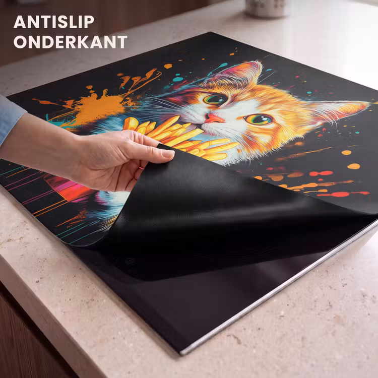 Inductie beschermer - Kat - Eten - Patat - Graffiti - Abstract — 6