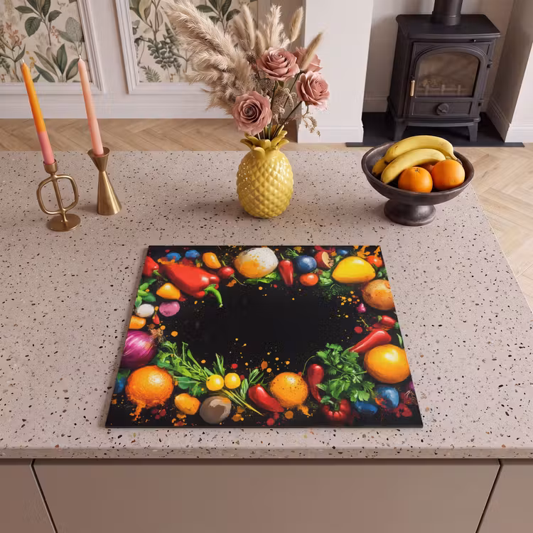 Inductie beschermer - Groente - Graffiti - Kleurrijk - Koken - Abstract — 3