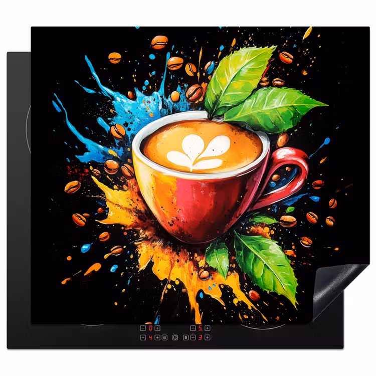 Inductie beschermer - Koffie - Graffiti - Drinken - Abstract — 1