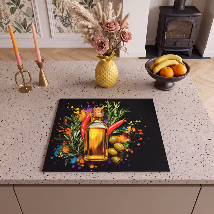 Inductie beschermer - Olijfolie - Graffiti - Peper - Olijven - Modern — 3