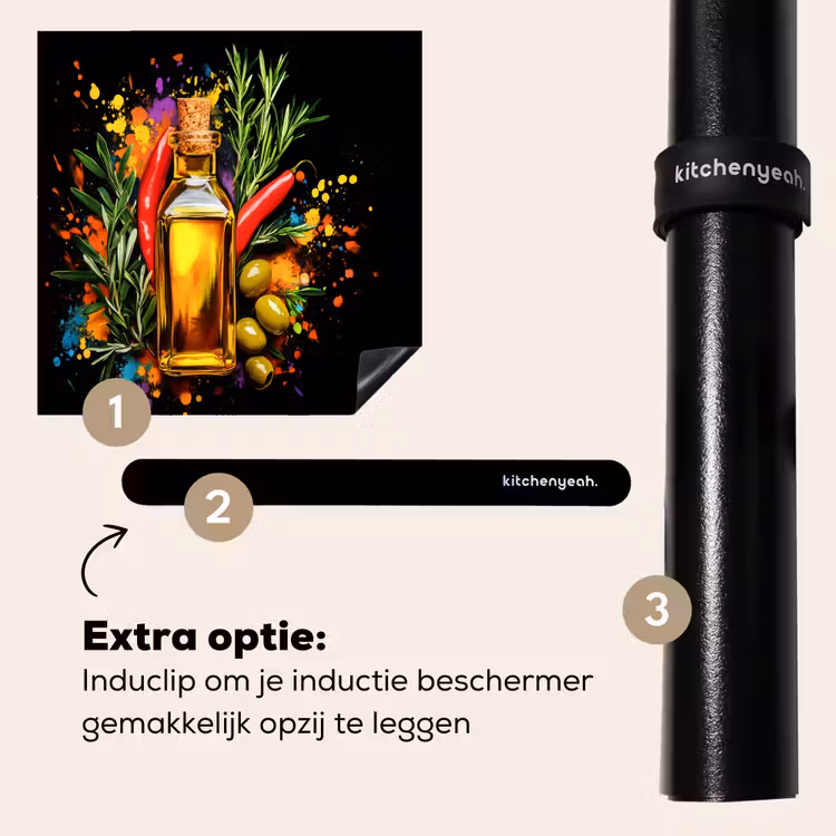Inductie beschermer - Olijfolie - Graffiti - Peper - Olijven - Modern — 8