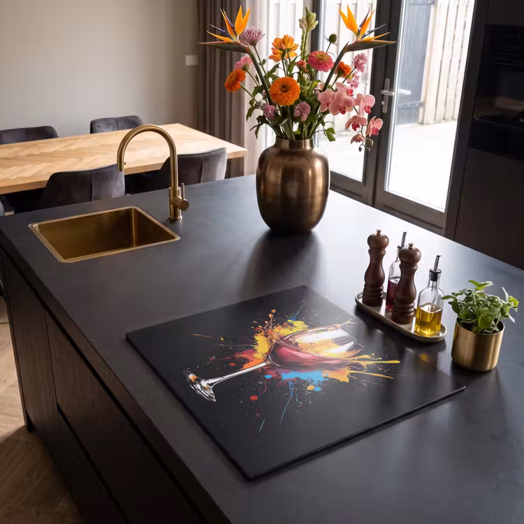 Inductie beschermer - Wijn - Glas - Graffiti - Borrel - Rood - Verf — 2