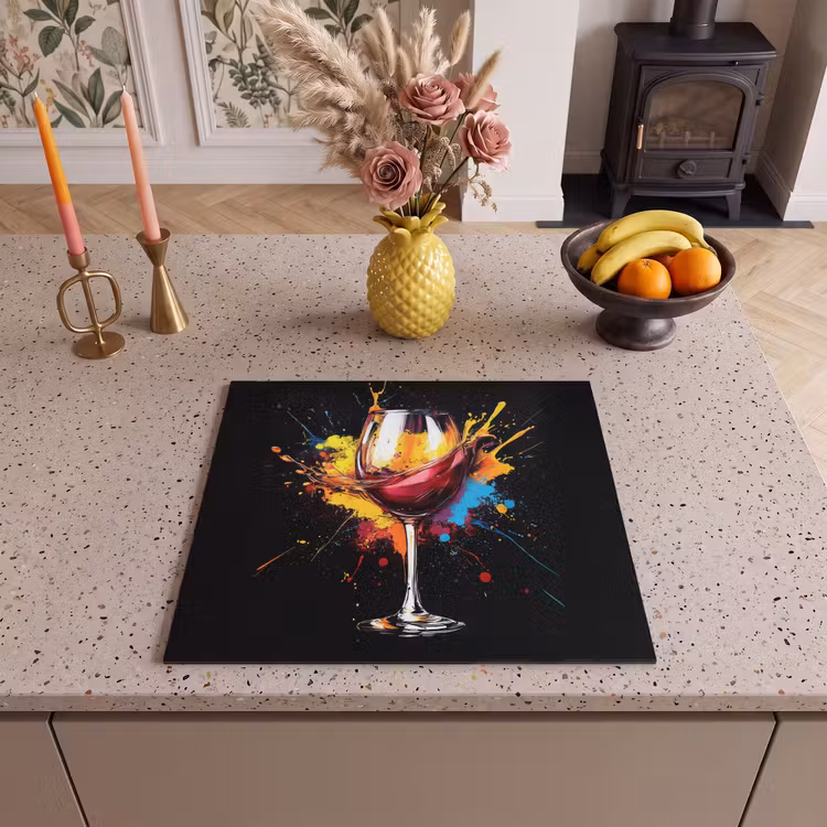 Inductie beschermer - Wijn - Glas - Graffiti - Borrel - Rood - Verf — 3