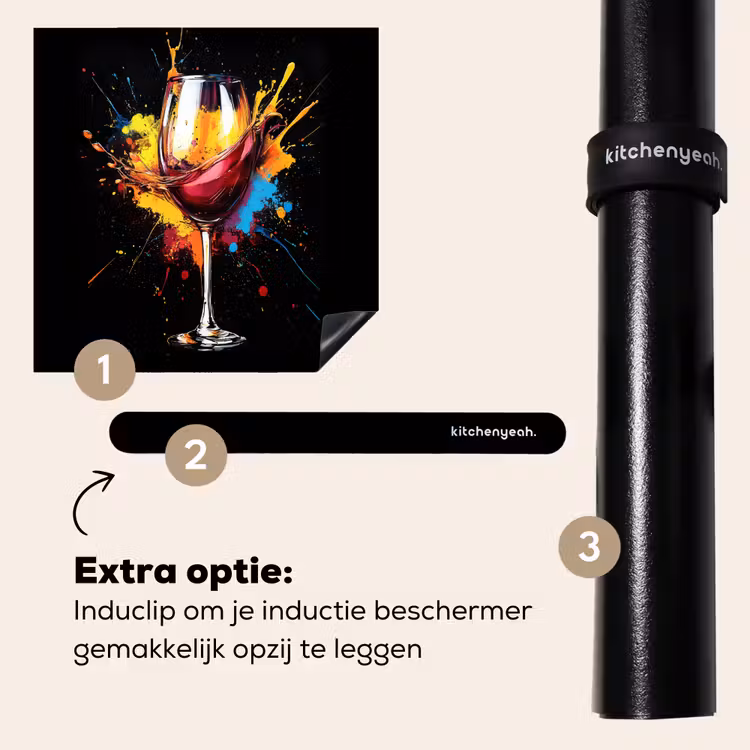 Inductie beschermer - Wijn - Glas - Graffiti - Borrel - Rood - Verf — 8