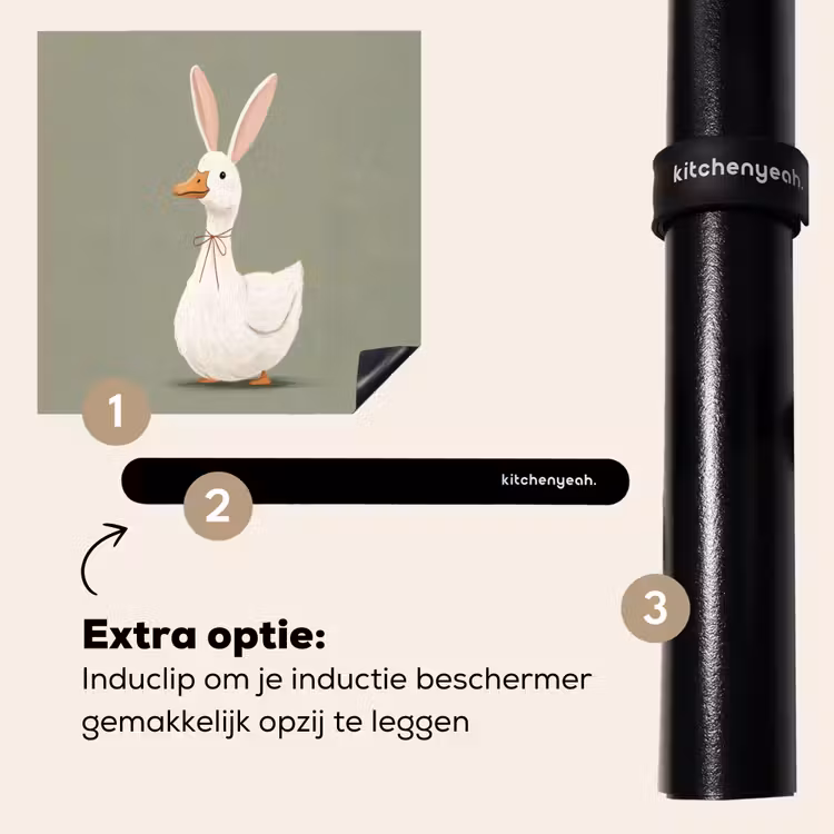 Inductie beschermer - Eend - Konijnoren - Grijs — 8
