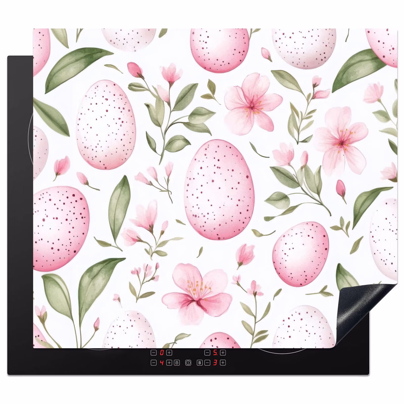 Inductie beschermer - Patroon - Eieren - Roze - Pasen — 1