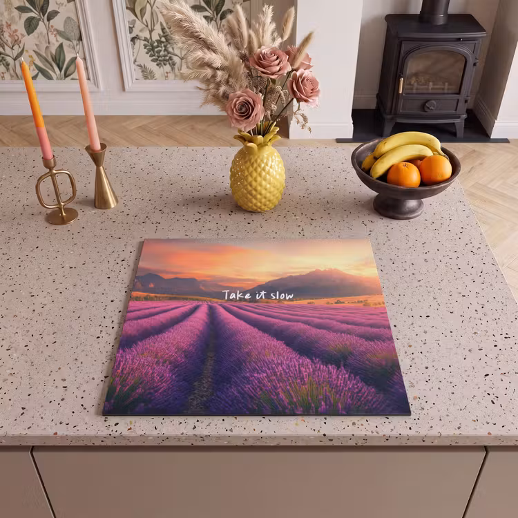 Inductie beschermer - Lavendelveld - Quote - Zonsondergang — 3