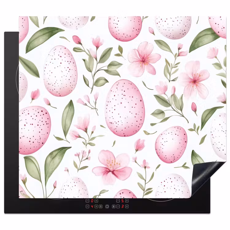 Inductie beschermer - Patroon - Eieren - Roze - Pasen — 1