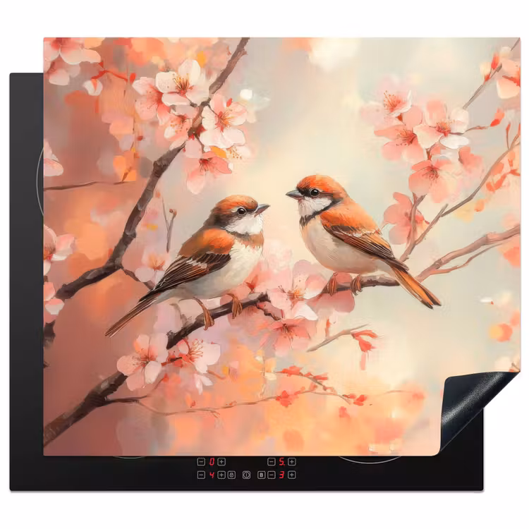Inductie beschermer - Vogels - Romantic - Bloesemtak — 1