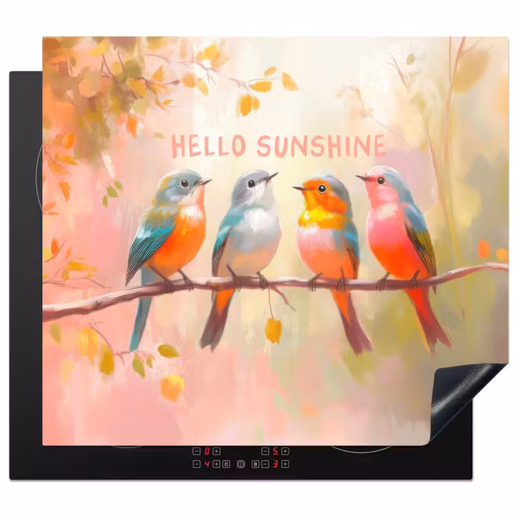 Inductie beschermer - Vogels - Tak - Quote - Roze — 1